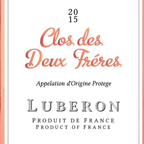 Rose label with the title 'Luberon wine'