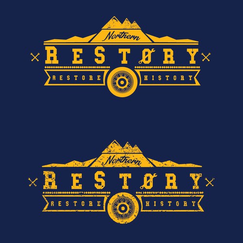 Mechanical logo with the title 'Logo concept for motorcycle restoration business'