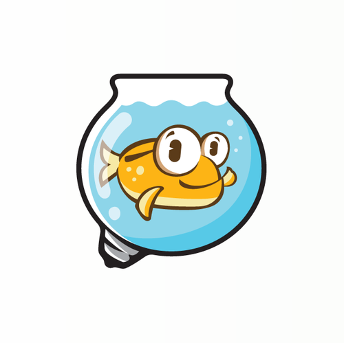 Lamp design with the title 'Fish in the tank logo'