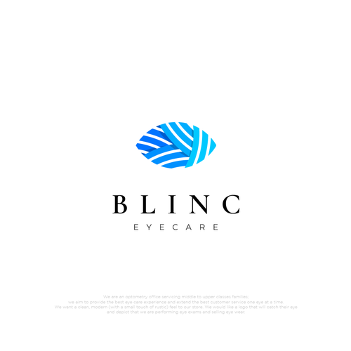 Aesthetic brand with the title 'Blinc Eye Care Logo Design'