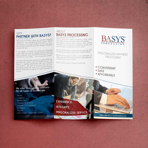 Safe design with the title 'BASYS  |  Tri-Fold Brochure'