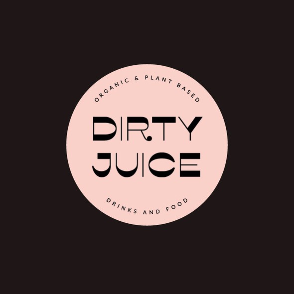 Pink design with the title 'Logo and Label for juice company'