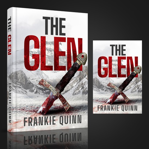 Bold book cover with the title 'Atmospheric design for Scottish historical fiction e-book cover'