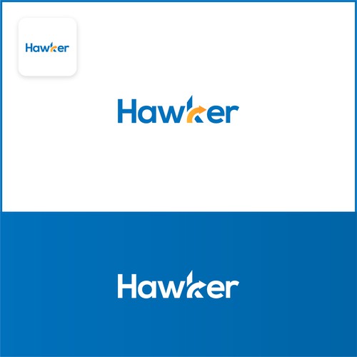 Hawk logo with the title 'Creative logo concept for Hawker'