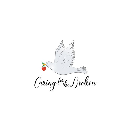 Dove logo with the title 'Logo for Caring for the Broken'