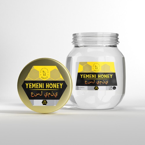 Glass bottle label with the title 'Luxury Honey Jar Label'