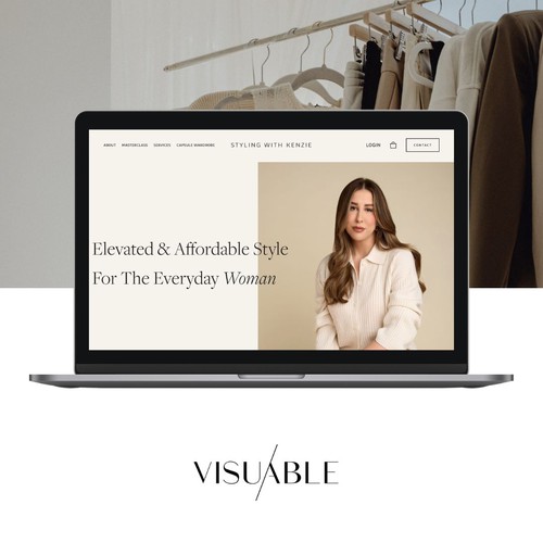 Mobile-first design with the title 'Website Design for a Fashion Stylist & Influencer Brand'
