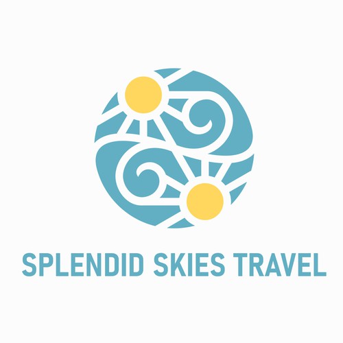Pictorial logo with the title 'Splendid Skies Travel Logo'