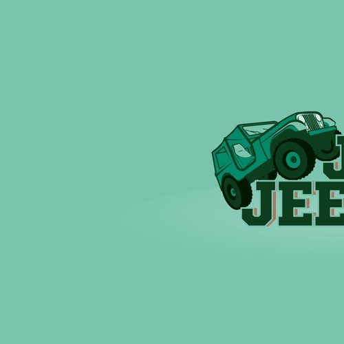 Green artwork with the title 'Logo for a Jeep Service and Restoration '