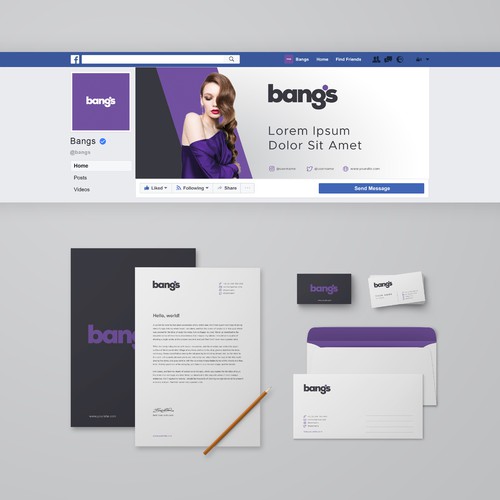 Hair brand with the title 'Bangs logo'