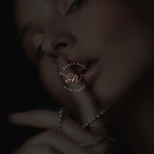 Makeup artist design with the title 'Elegant shiny logo for Sonja Wolf - Make Up Artist'