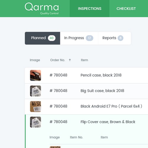 Neat design with the title 'Web App design for 'Qarma''