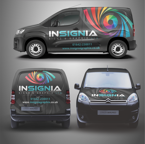 Vinyl design with the title 'Insignia Van Wrap'