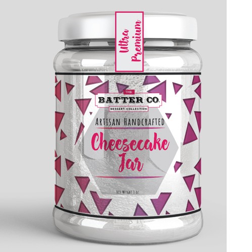 Sweet label with the title 'Dessert jar packaging design'
