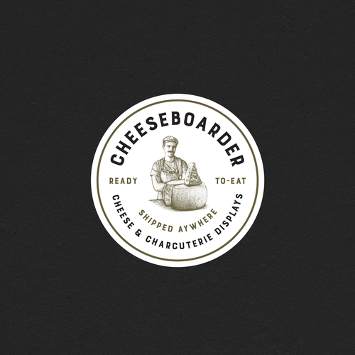 Vintage circle logo with the title 'Cheeseboarder'