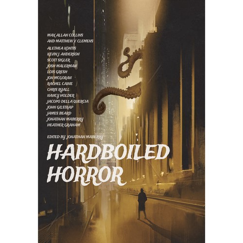 Noir book cover with the title 'Noir detective horror stories'