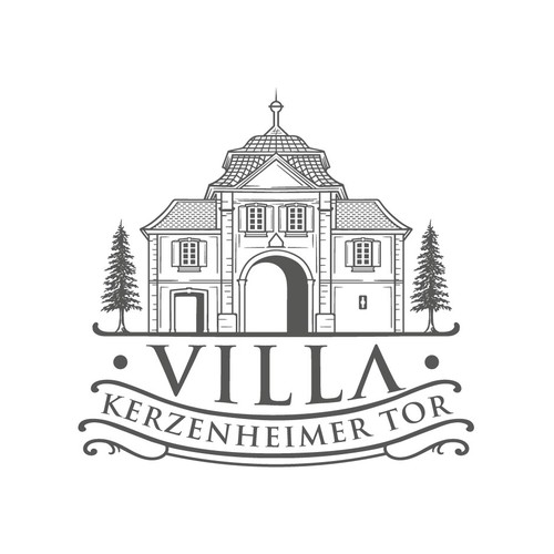 Gate design with the title 'VILLA KERZENHEIMER TOR'