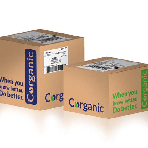 Shipping design with the title 'Corganic'