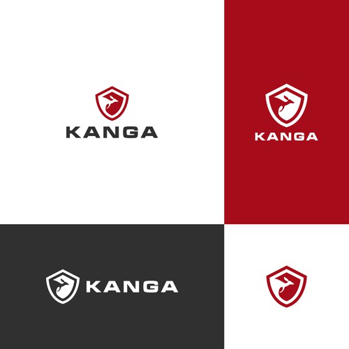 Kangaroo logo with the title 'logo concept for kanga'