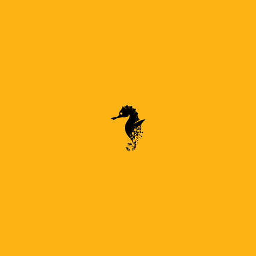 Seahorse logo with the title 'Simple Sea Horse Logo'