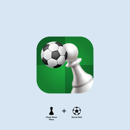 Chess design with the title 'App Icon is for a new game - the game is an strategy & action game.'