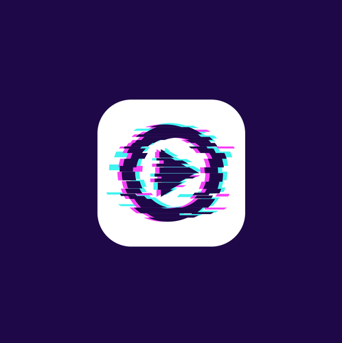 Gamer design with the title 'Glitch style app icon'