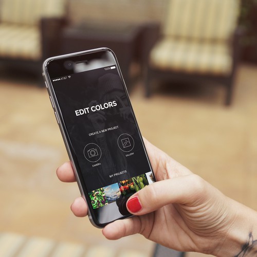 Interface design with the title 'Ui concept for photo edition app'