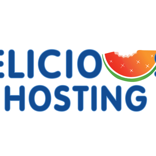 Watermelon logo with the title 'Fun logo for new web hosting business'