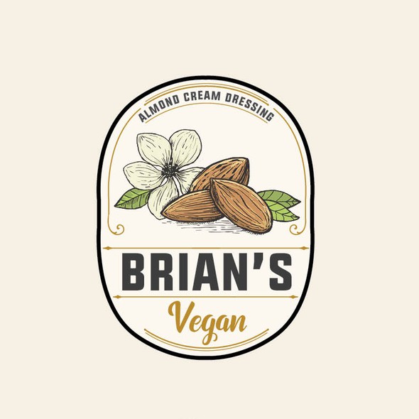 Almond logo with the title 'Brian's Vegan'