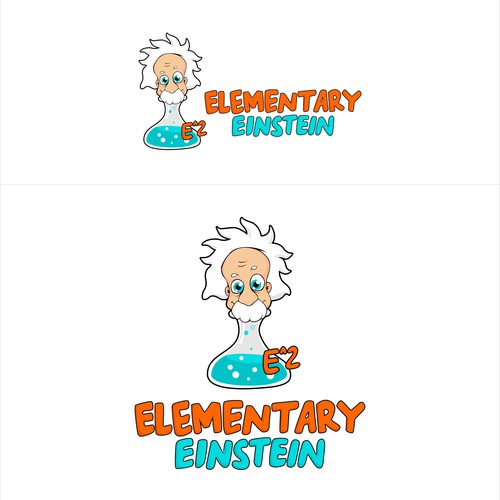 Sticker logo with the title 'Mascot logo concept for Elementary Einstein'