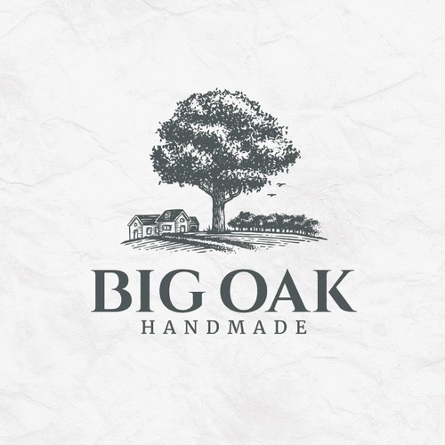 Line drawing logo with the title 'Big Oak Tree Logo'