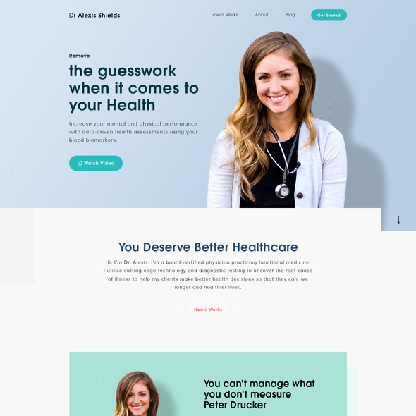 Doctor website with the title 'Dr. Alexis Shields'