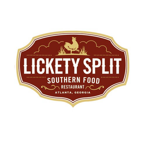 Southern design with the title 'Lickey Split Southern Style Restaurant logo'