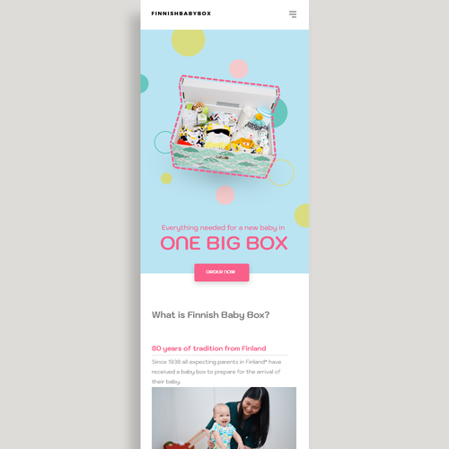 Playful website with the title 'baby box website '