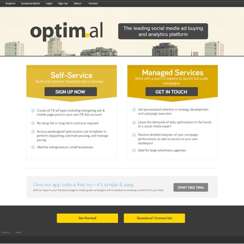 Sign up design with the title 'Help Optimal Design Compelling Landing Page!'