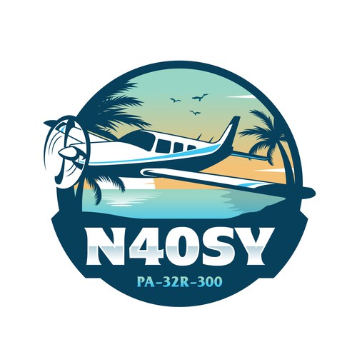 Airplane logo with the title 'Eye-catching design for a private airplane.'