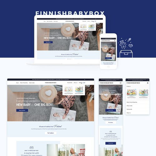 Children's website with the title 'FinnishBabyBox Website Design'