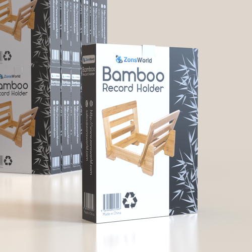 Bamboo packaging with the title 'Bamboo Record Holder'