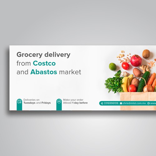 Grocery store design with the title 'Social Media Cover Design'
