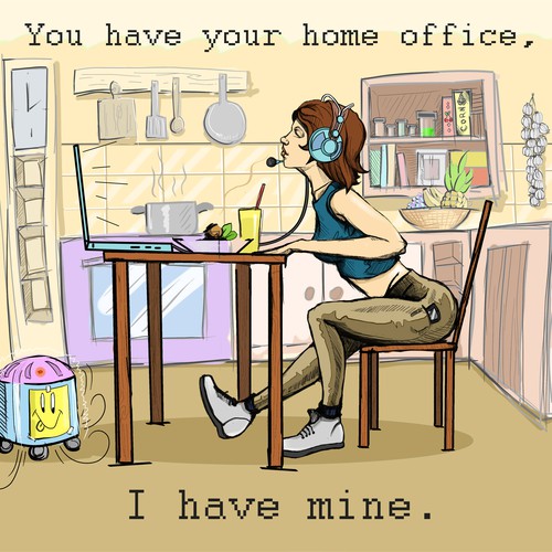 Image design with the title 'Home Office illustration'