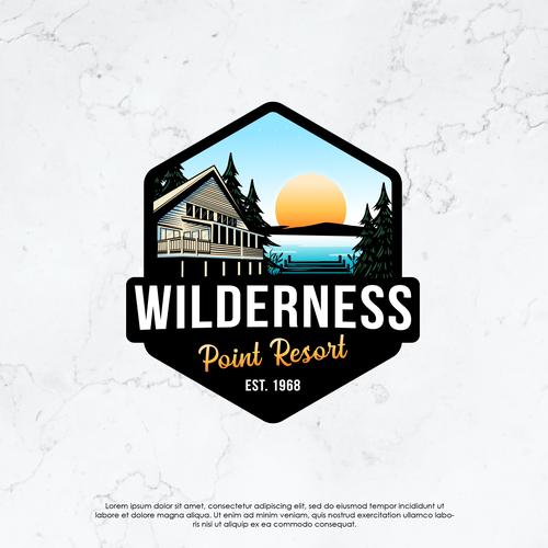 Cabin design with the title 'Wilderness point resort'