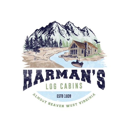 Infinity brand with the title 'Harman’s Log Cabins'