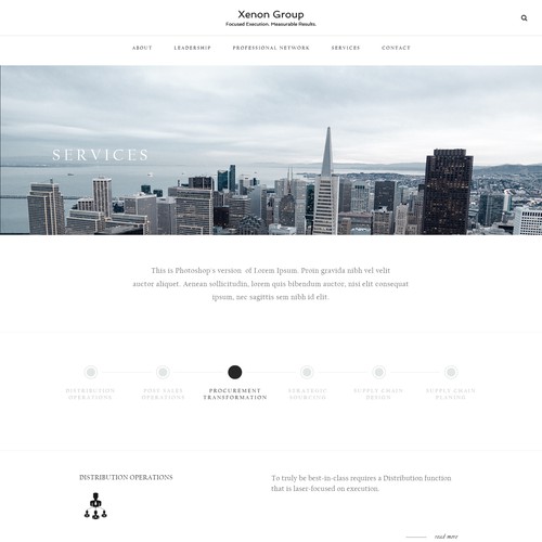 Service website with the title 'Consulting company services page'