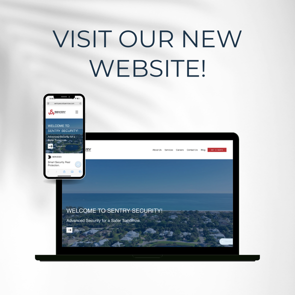 Security website with the title 'Sentry Security Services Website Design'