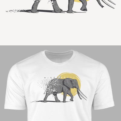 African themed illustration of an elephant with message.
