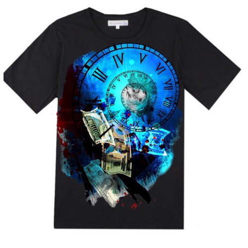 Digital illustration with the title 'Money does not buy time.'