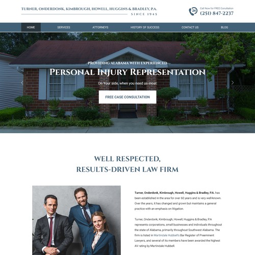 Attorney website with the title 'Web Design Contest Entry'