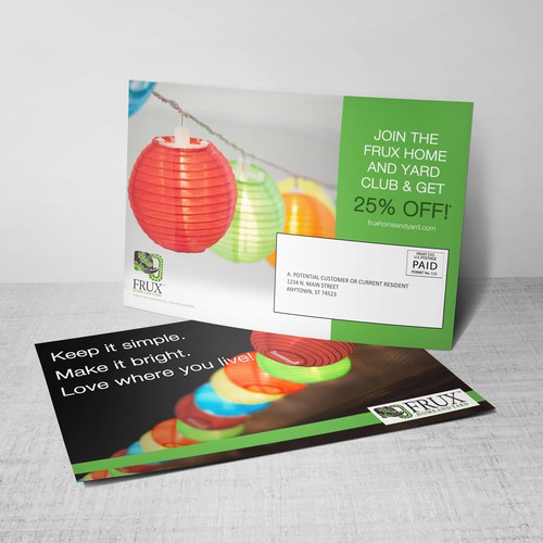 Direct mail design with the title 'Direct Mail Marketing Postcard'