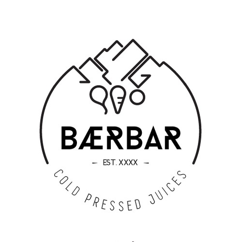 Juice bar design with the title 'Clean logo for a bottled juice label'