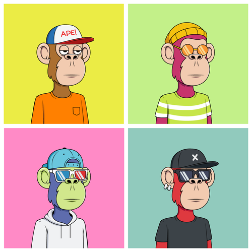 Monkey artwork with the title 'NFT Character design'